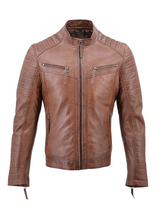 Jacheta barbati 14-M-BRUNO, Leather100, Piele naturala, Maro