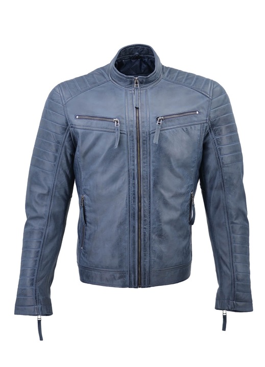 Jacheta barbati 14-M-BRUNO, Leather100, Piele naturala, Gri