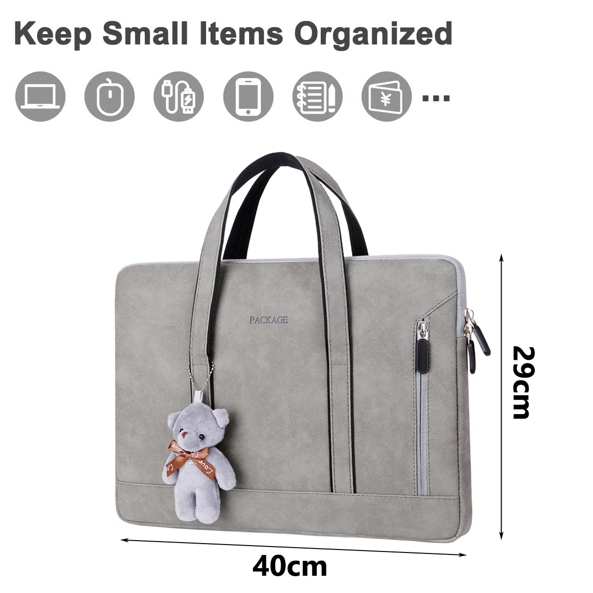 Geanta laptop BGHYHYHI, piele PU, waterproof, 40x29x3.5cm
