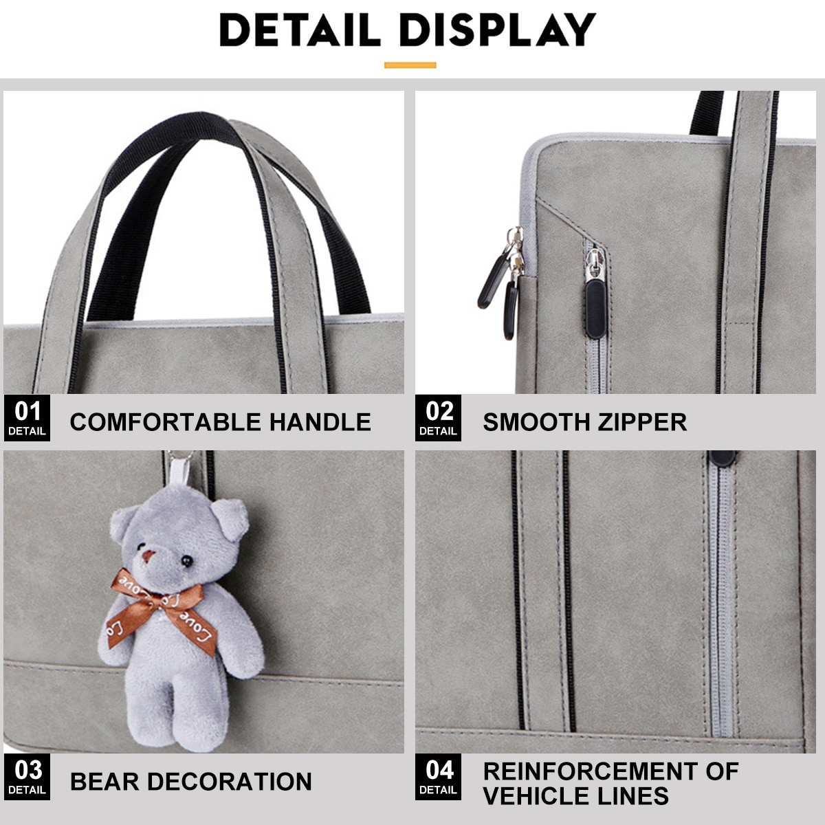 Geanta laptop BGHYHYHI, piele PU, waterproof, 40x29x3.5cm