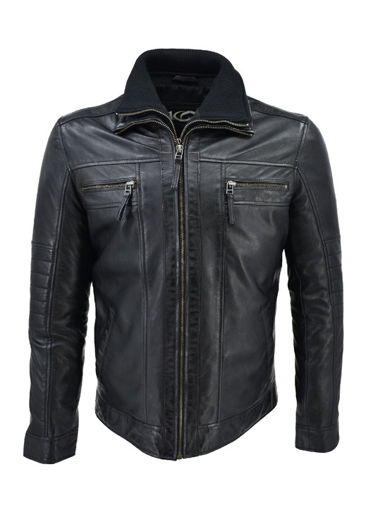 Jacheta barbati 10502, Leather100, Piele naturala, Negru