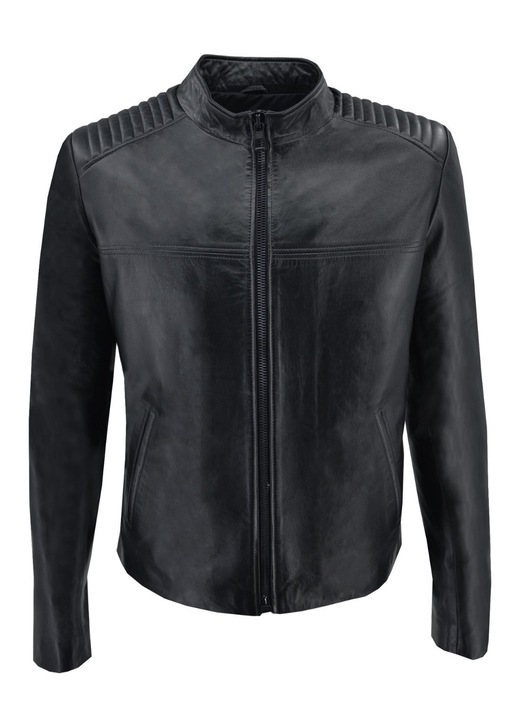 Jacheta barbati 11142, Leather100, Piele naturala, Negru