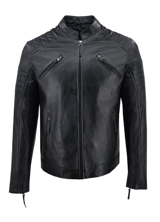 Jacheta barbati 11197, Leather100, Piele naturala, Negru