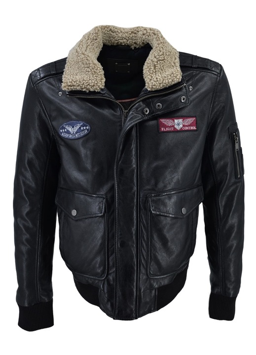 Jacheta barbati 12189, Leather100, Piele naturala, Negru