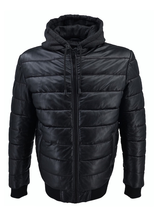 Jacheta barbati 12196, Leather100, Piele naturala, Negru