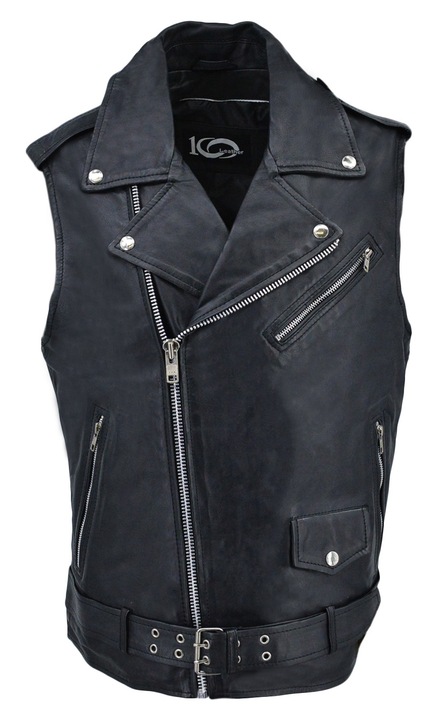 Vesta barbati 12261, Leather100, Piele naturala, Negru, XL INTL