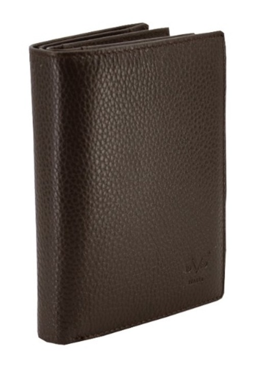 Portofel barbati, Leather100, piele naturala, cod 35-WALLET-187493, maro inchis, OneSize