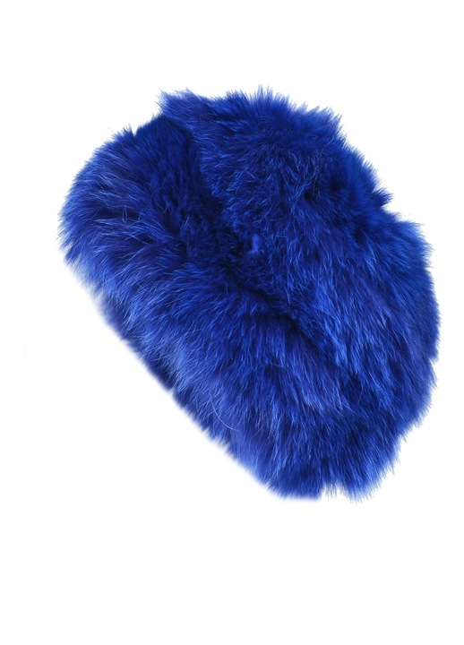 Caciula dama, Leather100, blana naturala, albastru, one size