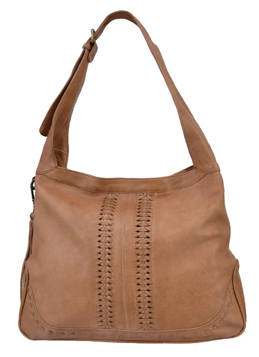 Geanta din piele pentru femei, Leather100, cod 04-BAG-ILBS-5593, maro cognac, OneSize