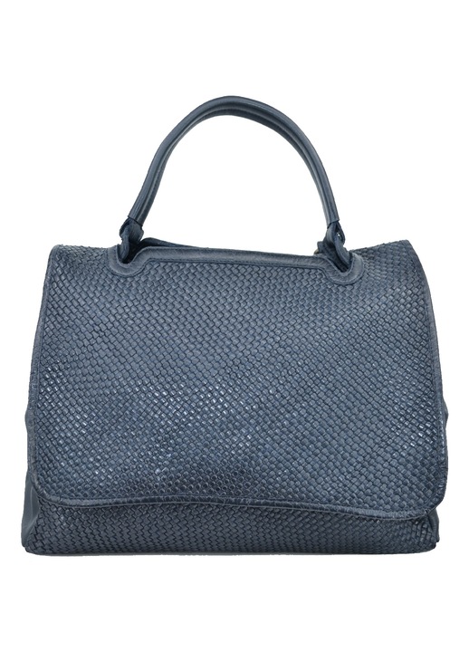 Geanta din piele pentru femei, Leather100, cod 04-BAG-ILBS-6200, albastra, OneSize