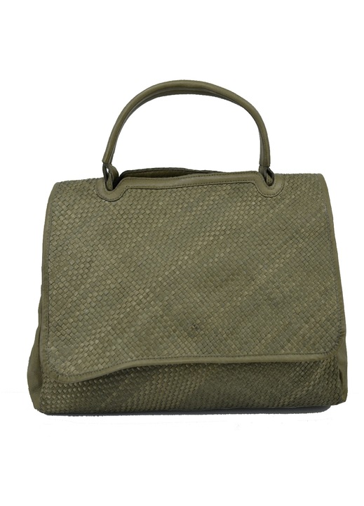 Geanta din piele pentru femei, Leather100, model 04-BAG-ILBS-6200, verde, OneSize