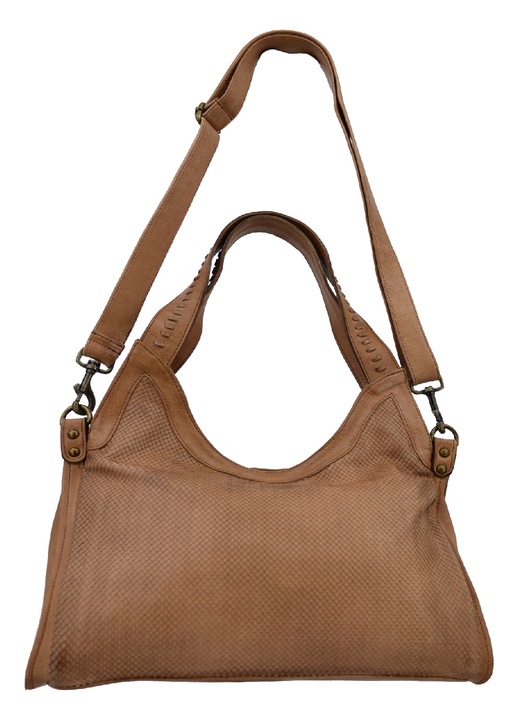 Geanta dama, de umar, Leather100, piele naturala, maro