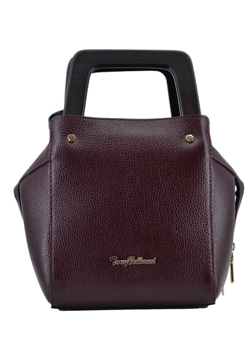 Geanta din piele naturala pentru femei, Leather100, bordeaux