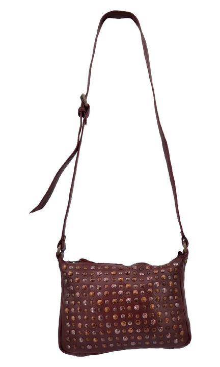 Geanta dama, de umar, Leather100, piele naturala, maro