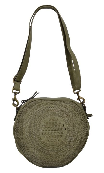 Geanta crossbody din piele, Leather100, model 04-BAG-ILBS-6226, verde, OneSize
