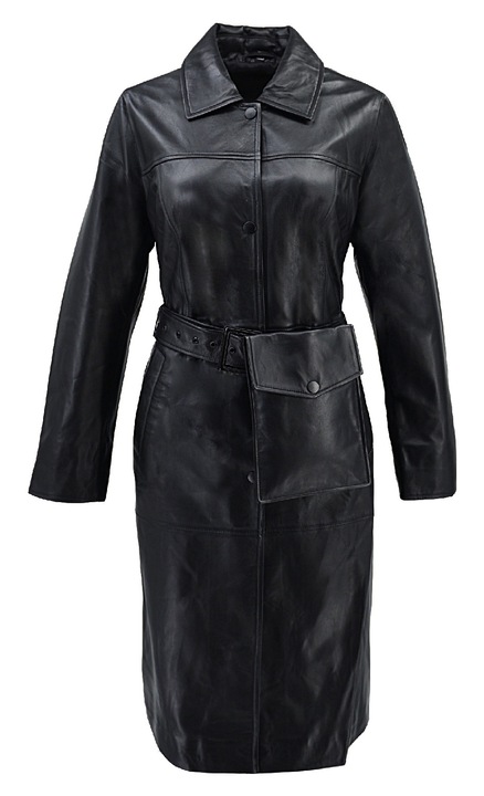 Palton pentru dama Leather100, 07-WB-2204-10358, Piele, Negru