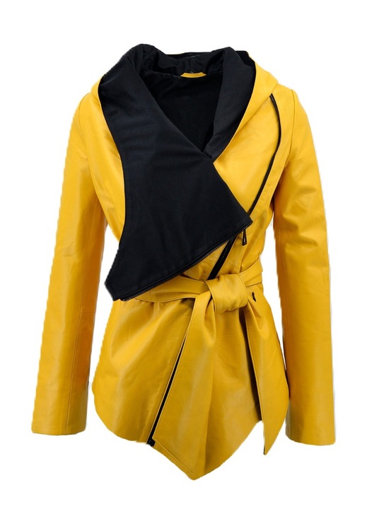 Geaca pentru dama Leather100, 07-W-120-EC-10264, Piele, Galben