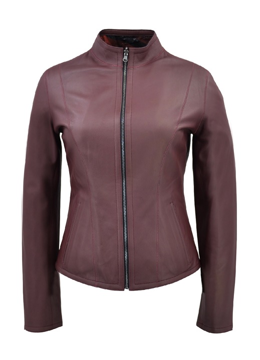 Geaca pentru dama Leather100, 07-W-712-EC-10508, Piele, Visniu