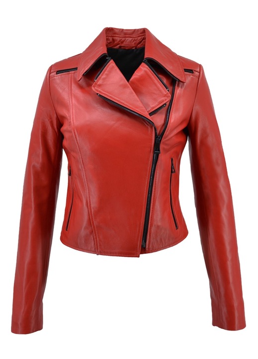 Geaca pentru dama Leather100, 07-WB-201-11801, Piele, Rosu