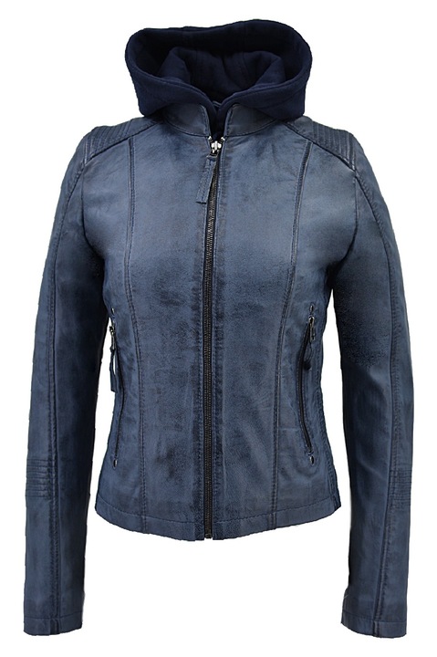Geaca pentru dama Leather100, 14-W-LEXA-10391, Piele, Bleumarin