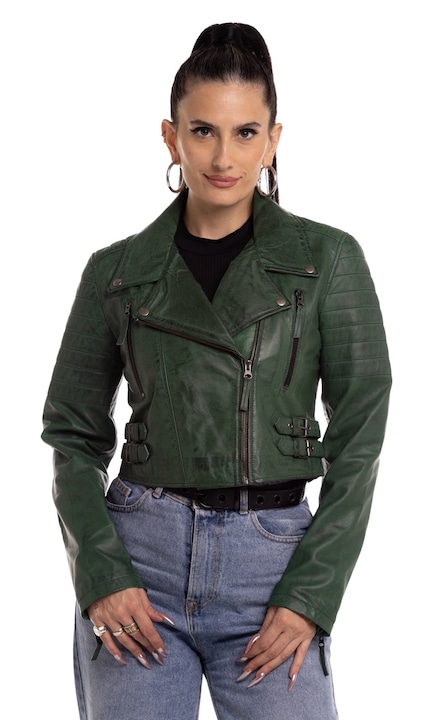 Geaca pentru dama Leather100, Piele, Verde