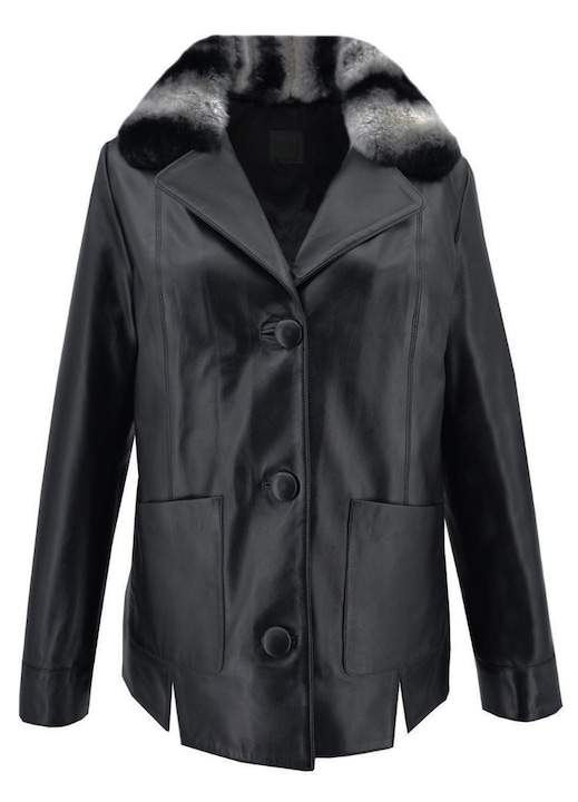 Jacheta dama 11251, Leather100, Piele naturala, Negru