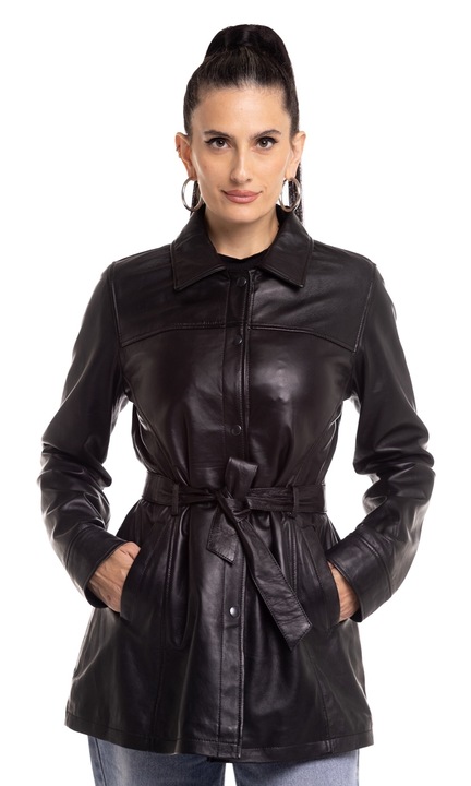 Jacheta dama 11180, Leather100, Piele naturala, Negru