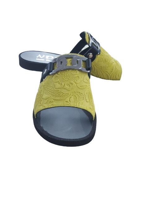 Papuci dama Leather100 piele galben