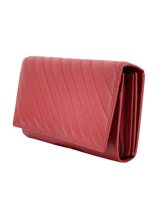 Portofel dama, Lavor, piele naturala, rosu