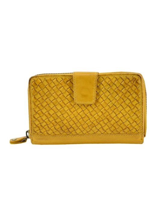 Portofel dama Leather100, cod 33-WALLET-1767, galben, OneSize