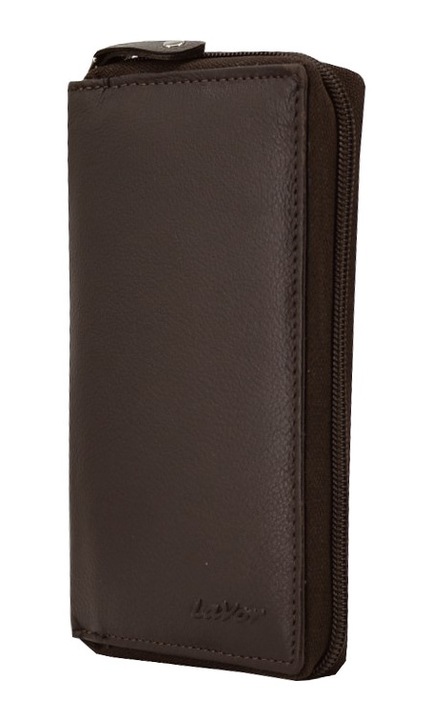 Portofel dama Leather100, cod 29-WALLET-1-3445, marime unica, culoare maro inchis