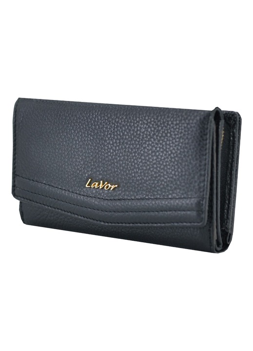 Portofel dama Leather100, cod 29-WALLET-1-6019, Piele, negru, OneSize