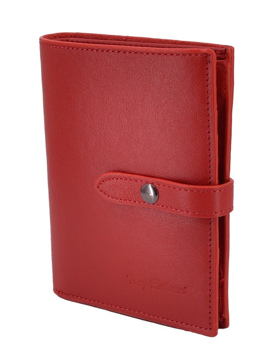 Portofel dama Leather100, model 60-WALLET-T816-8-8, rosu, OneSize