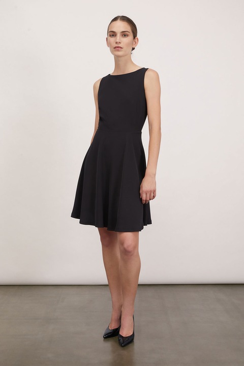 Motivi, Rochie evazata cu decolteu barcuta, Negru, 44