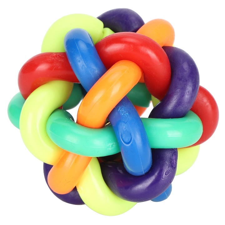 Interaktív gumilabda, 7,5 cm, gyerekeknek és háziállatoknak, többszínű, játékkészlet