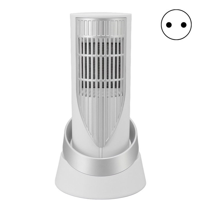 1200 W-os elektromos fűtőventilátor, függőleges borulásvédelem, 2 fűtési fokozat beltéri használatra, hálószobába, irodába, EU dugó 220 V