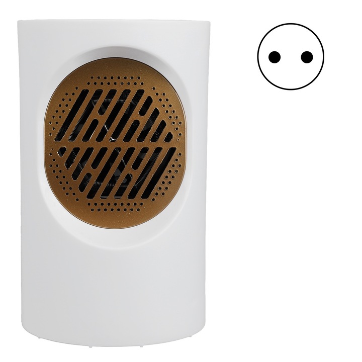 Mini állandó hőmérsékletű légfűtő 50 ℃ asztali fűtőventilátor túlmelegedés elleni védelemmel, melegebb, fehér, EU csatlakozó, 220V