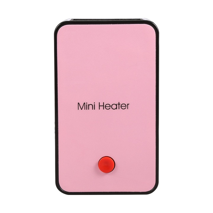 Hordozható elektromos hősugárzó, Jormftte, mini, rózsaszín, forgatható talppal, alacsony energiafogyasztás