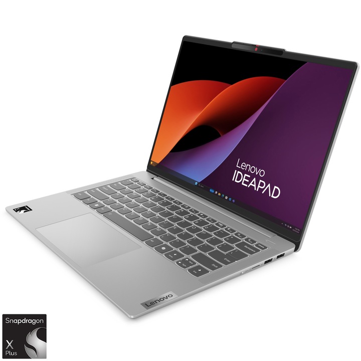 Лаптоп Lenovo IdeaPad Slim 5 14Q8X9, Snapdragon® X Plus X1P-42-100, 14" WUXGA, OLED, 16GB LPDDR5x RAM, 1TB SSD, Qualcomm® Hexagon™ NPU, Windows® 11 Home, Cloud Grey