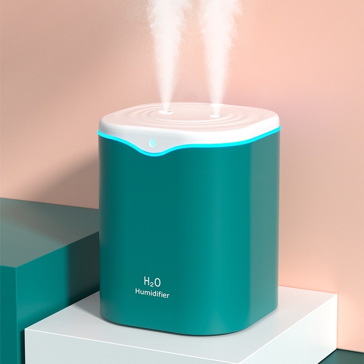 Hordozható USB párásító két spray-vel, nagy kapacitású, éjszakai fény, 380g