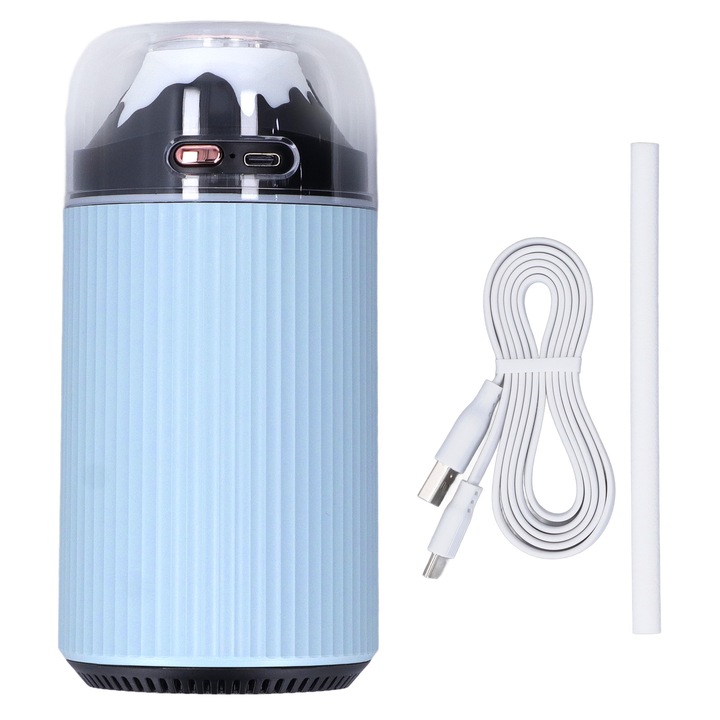 Umidificator mic cu lumina de noapte Jormftte 300ml, 2 in 1, portabil, gri
