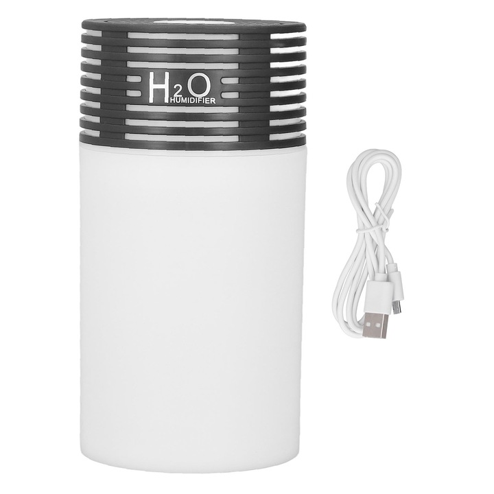 Umidificator mini Jormftte, 220ML, 2 moduri de pulverizare, lumina colorata, portabil