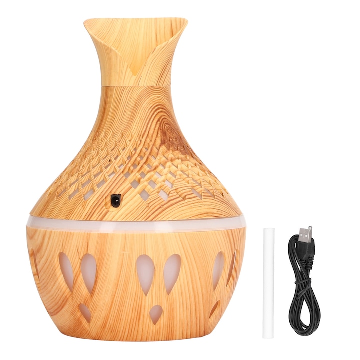 Umidificator portabil Jormftte, 250ml, mod de atomizare continuu si intermitent, USB, culori vesele
