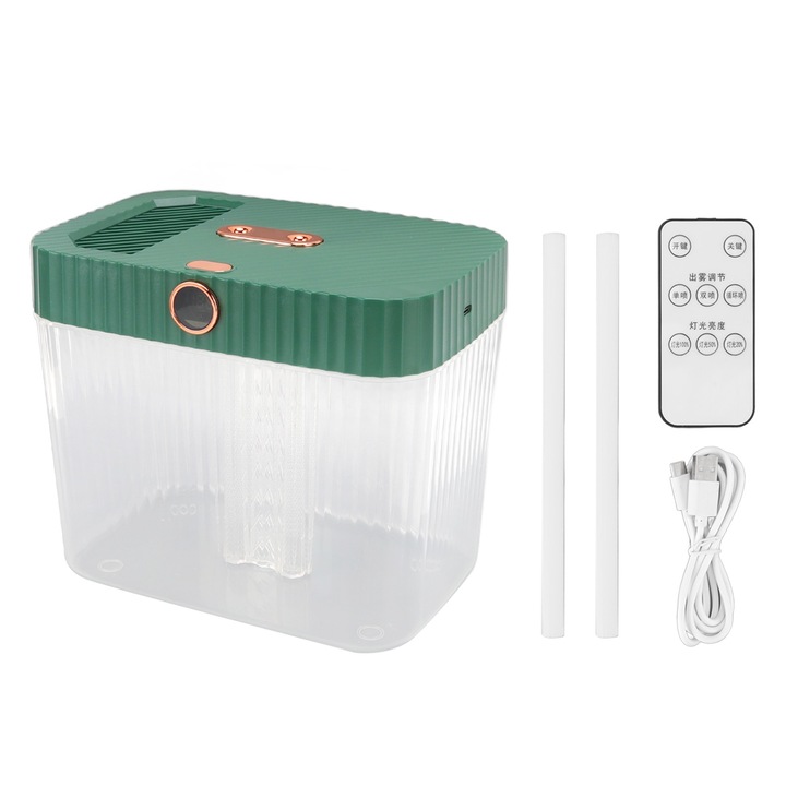 Longziming légpárásító, 5L, USB, automatikus kikapcsolás, alacsony zajszint, sötétzöld