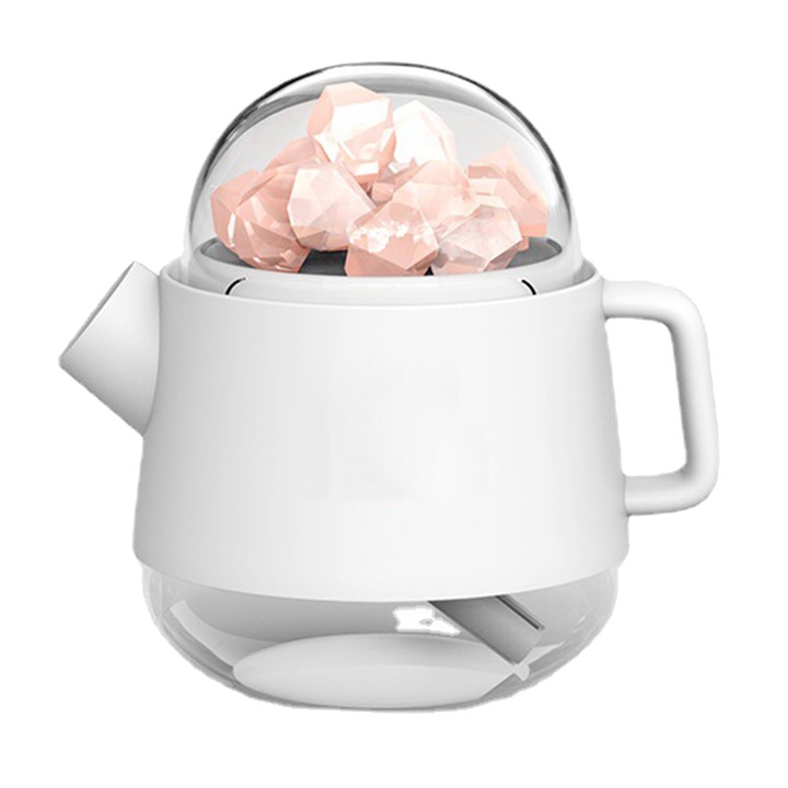 360 ml-es sókő párásítók, teáskanna alakú, vezeték nélküli, némító illóolaj-diffúzor otthoni irodába, ajándék fehér