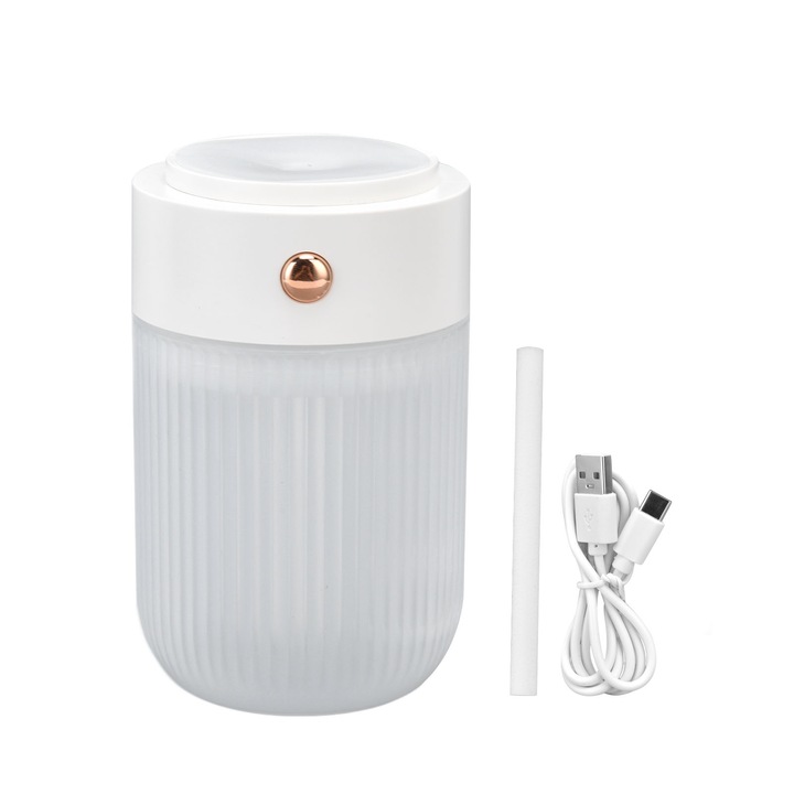 Jormftte 250ml autós párásító, színes lámpa, 4h/8h, ABS, fehér