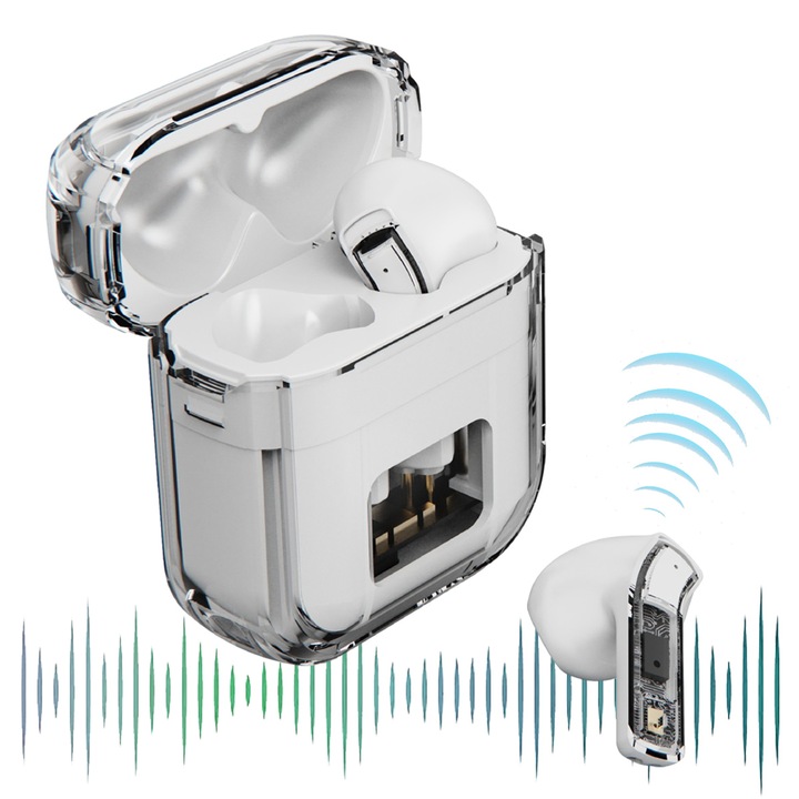 HERUSI Bluetooth 5.0 vezeték nélküli fülhallgató, in-ear, IPX5 vízálló, 6 óra üzemidő, fekete