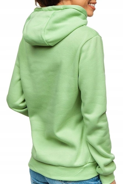 Hanorac cangur de dama cu gluga, J.Style, Bumbac, Verde menta, S INTL