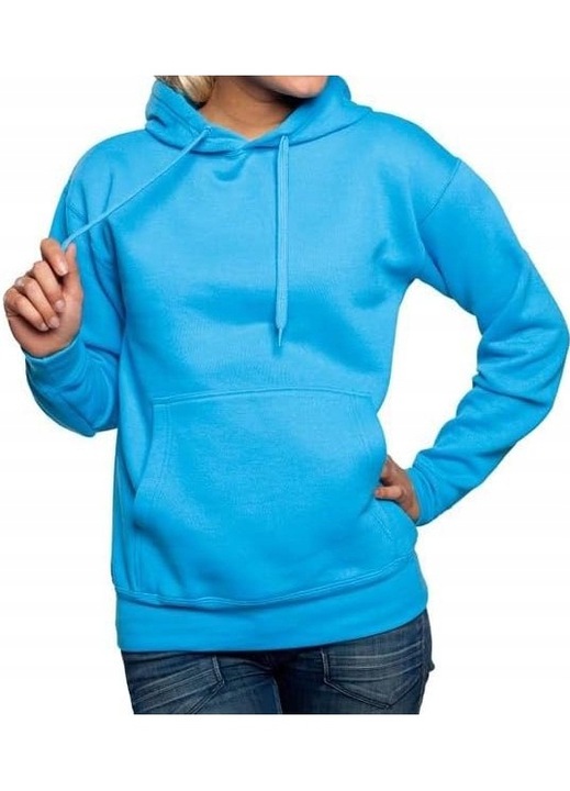Hanorac cangur de dama cu gluga albastru, J.Style, Albastru