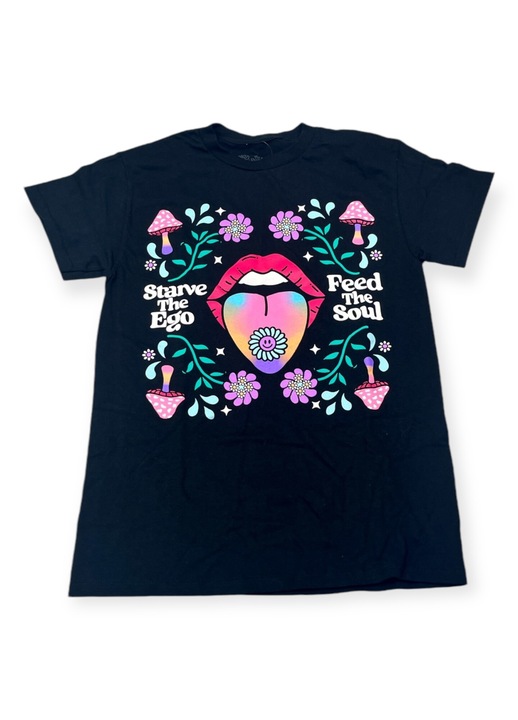 Tricou barbati cu gat rotund SPENCER'S FUNKIE FLOWER, Bumbac, Negru, L INTL